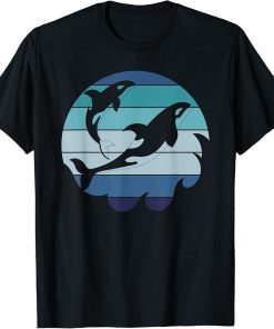 Killer Whale Ocean Animal Aquarist Gift Diving Retro Orca T-Shirt