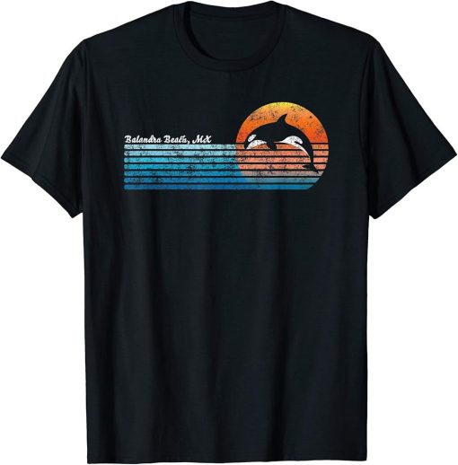 Vintage Balandra Beach, Retro 80s Orca Sunset T-Shirt