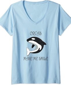 Womens Sea Animal Orca Funny Saying Whale V-Neck T-Shirt