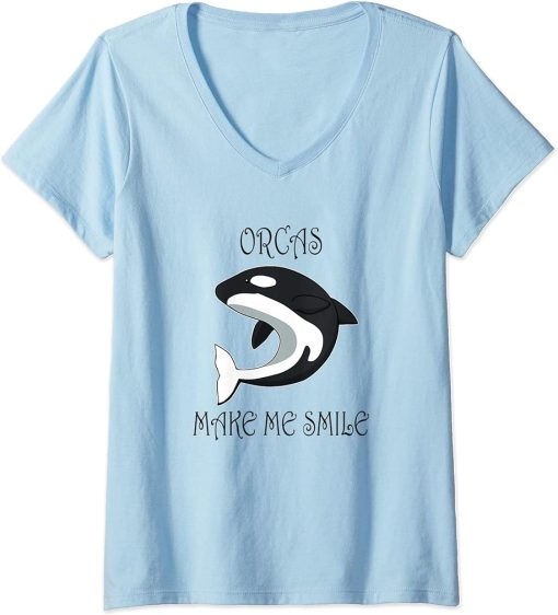 Womens Sea Animal Orca Funny Saying Whale V-Neck T-Shirt